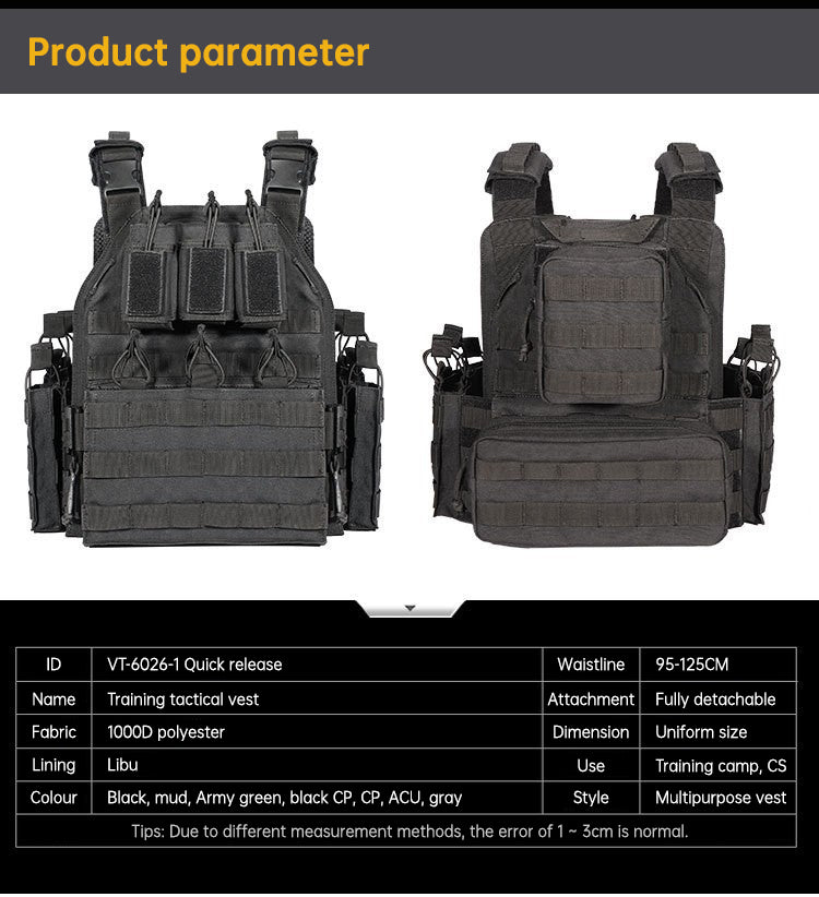 Outdoor Quick Dismantling Tactical Vest Outdoor Equipment 6094 Tactical Vest CS Training Equipment eprolo