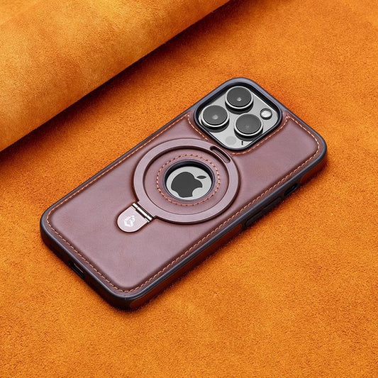 Suitable for Apple 16Promax phone case leather magnetic bracket iPhone 15 anti drop protective case eprolo