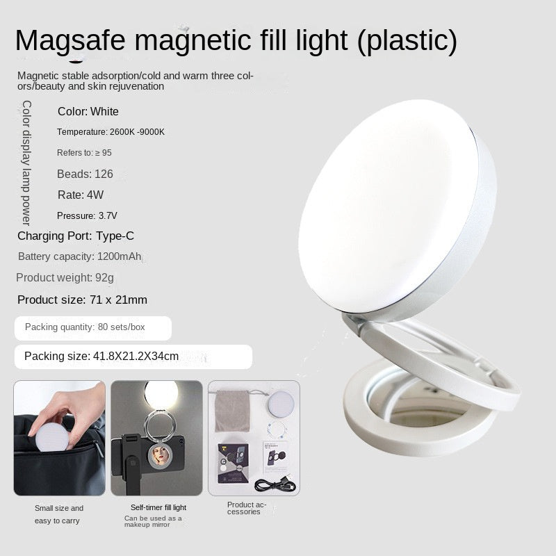 New YSH-126 LED Magnetic Phone Fill Light Photography Lamp Desktop Video Conference Live Pocket Light Mirror eprolo