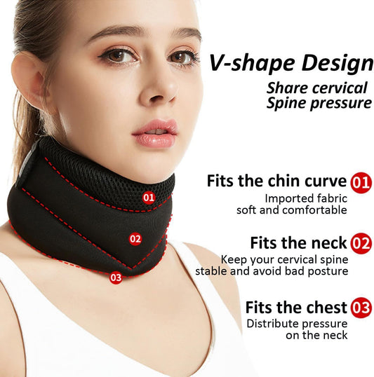 Three layer sponge neck support, breathable, high elasticity, anti bowing, forward leaning, cervical neck decompression, office neck cover eprolo
