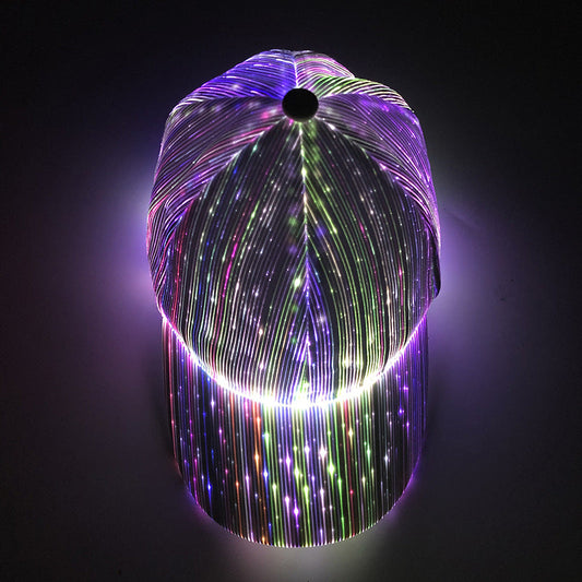 Hot Selling New LED Fiber Optic Light-Up Hat, Bar Party Glow Baseball Cap, Hip-Hop Couple Flashing Hat eprolo