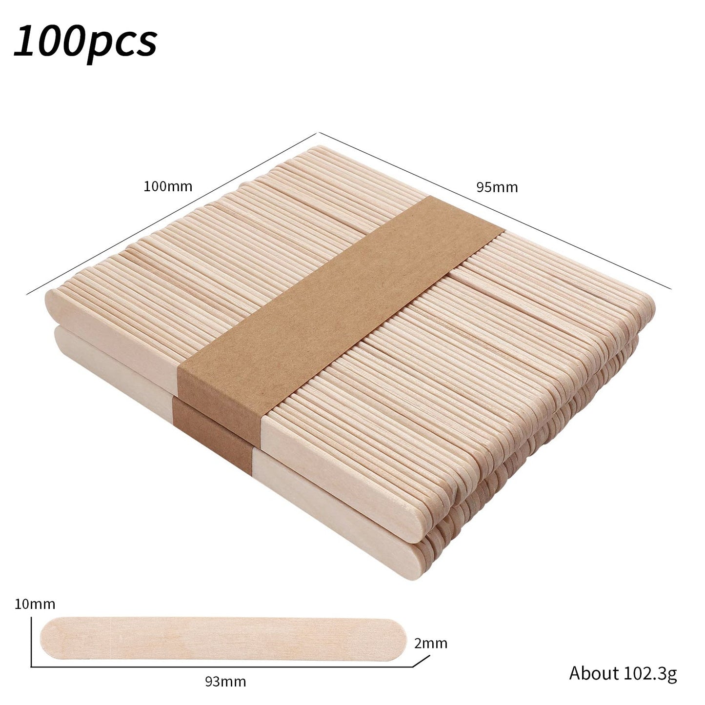 100-Piece Bag of Disposable Wooden Sticks for Hair Removal Waxing and Scraping Tools eprolo