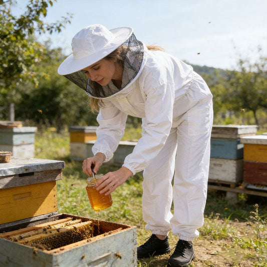 Bee Suit Professional Beekeeping, Anti-Bee Ventilated Full Body Suit with Veil Hat, Elastic Cuffs Beekeeper Protective Wear eprolo