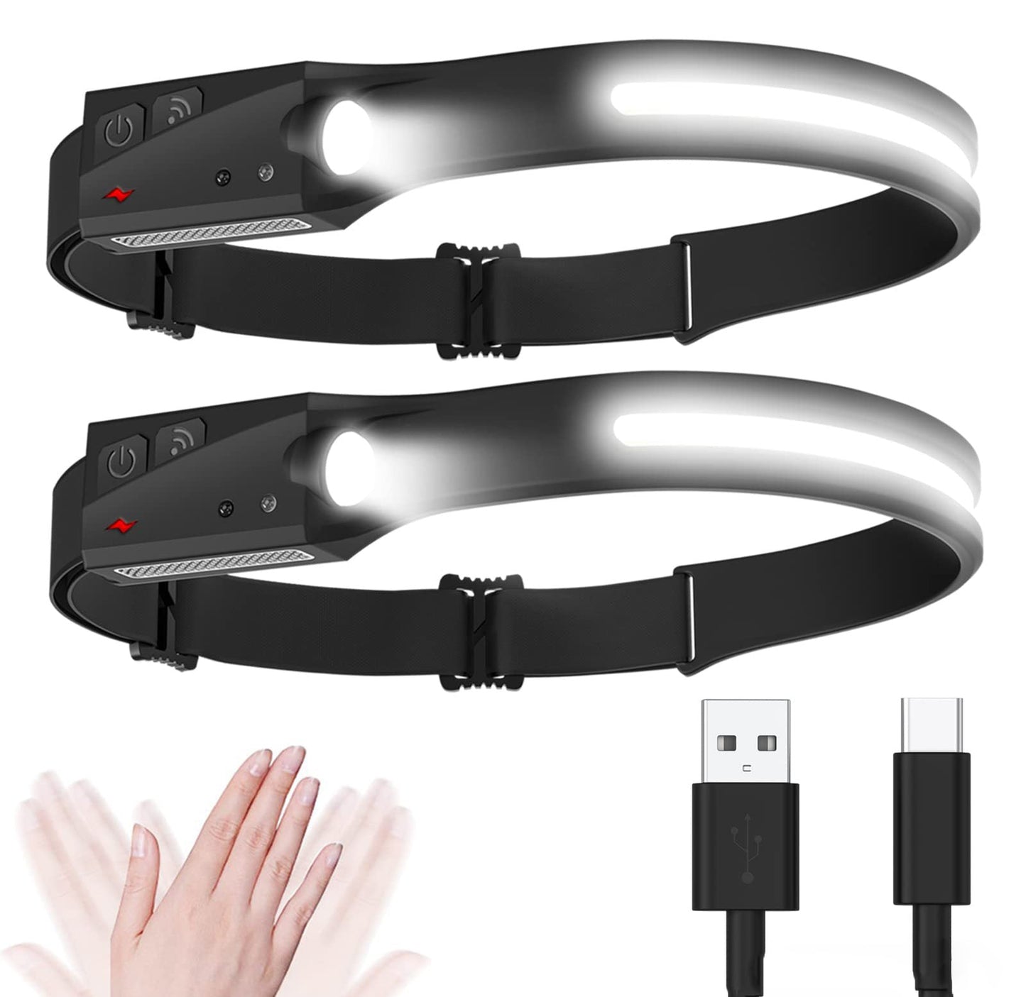 Silicone induction headlight, outdoor LED charging portable head mounted work light eprolo