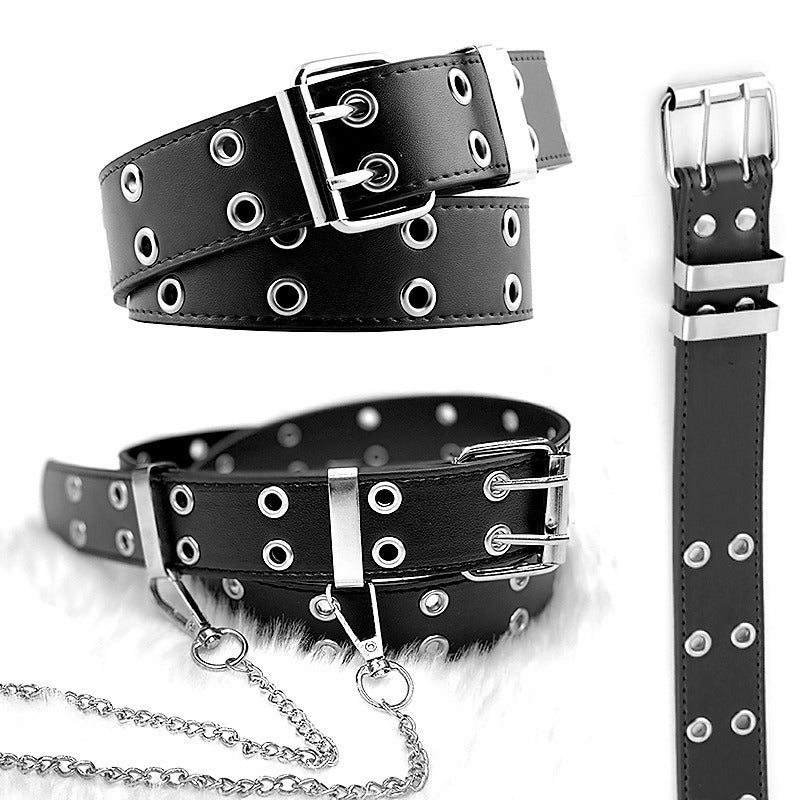 Hip Hop Punk Style Belt Casual Jeans Fashion Chain Decorative Trouser Strap Eyelet Belt eprolo