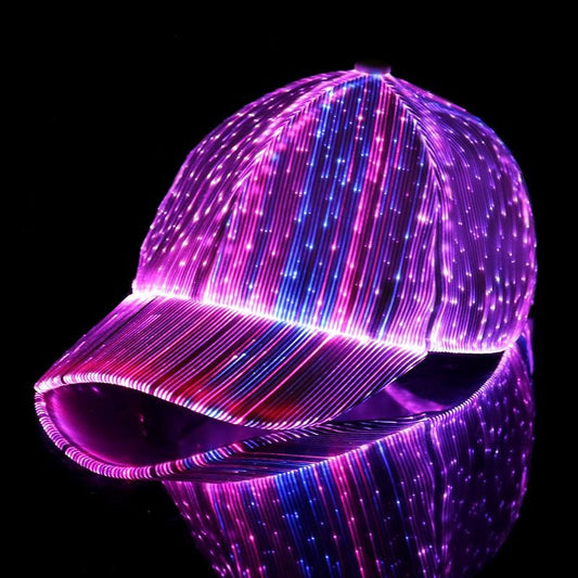 Hot Selling New LED Fiber Optic Light-Up Hat, Bar Party Glow Baseball Cap, Hip-Hop Couple Flashing Hat eprolo