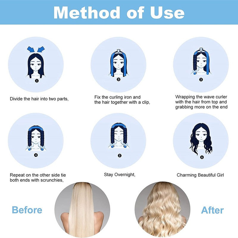 Heat-free lazy artifact curling iron sponge foam sleeping curling iron big wave curling four-piece set eprolo