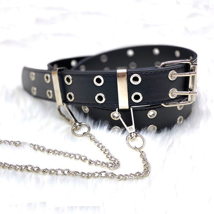 Hip Hop Punk Style Belt Casual Jeans Fashion Chain Decorative Trouser Strap Eyelet Belt eprolo