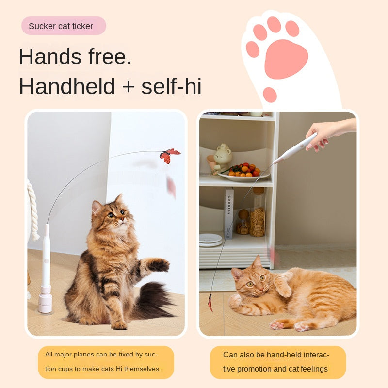 Cat electric toy with automatic cat teasing function can be attached and held in hand eprolo
