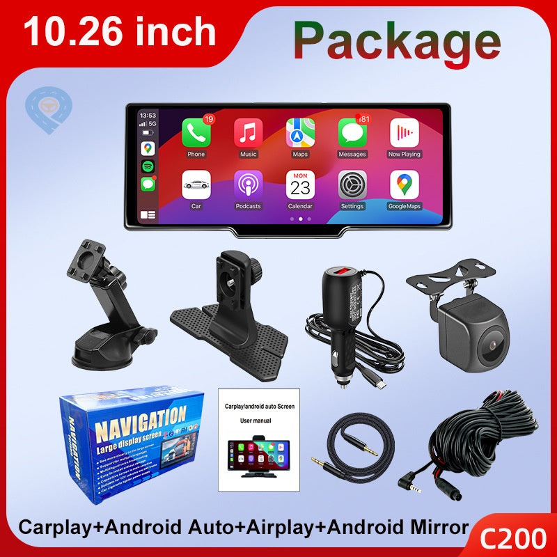 10.26-inch Portable Car Central Control Smart Screen with Wireless CarPlay, Android Auto, Bluetooth, and AHD Backup Camera eprolo