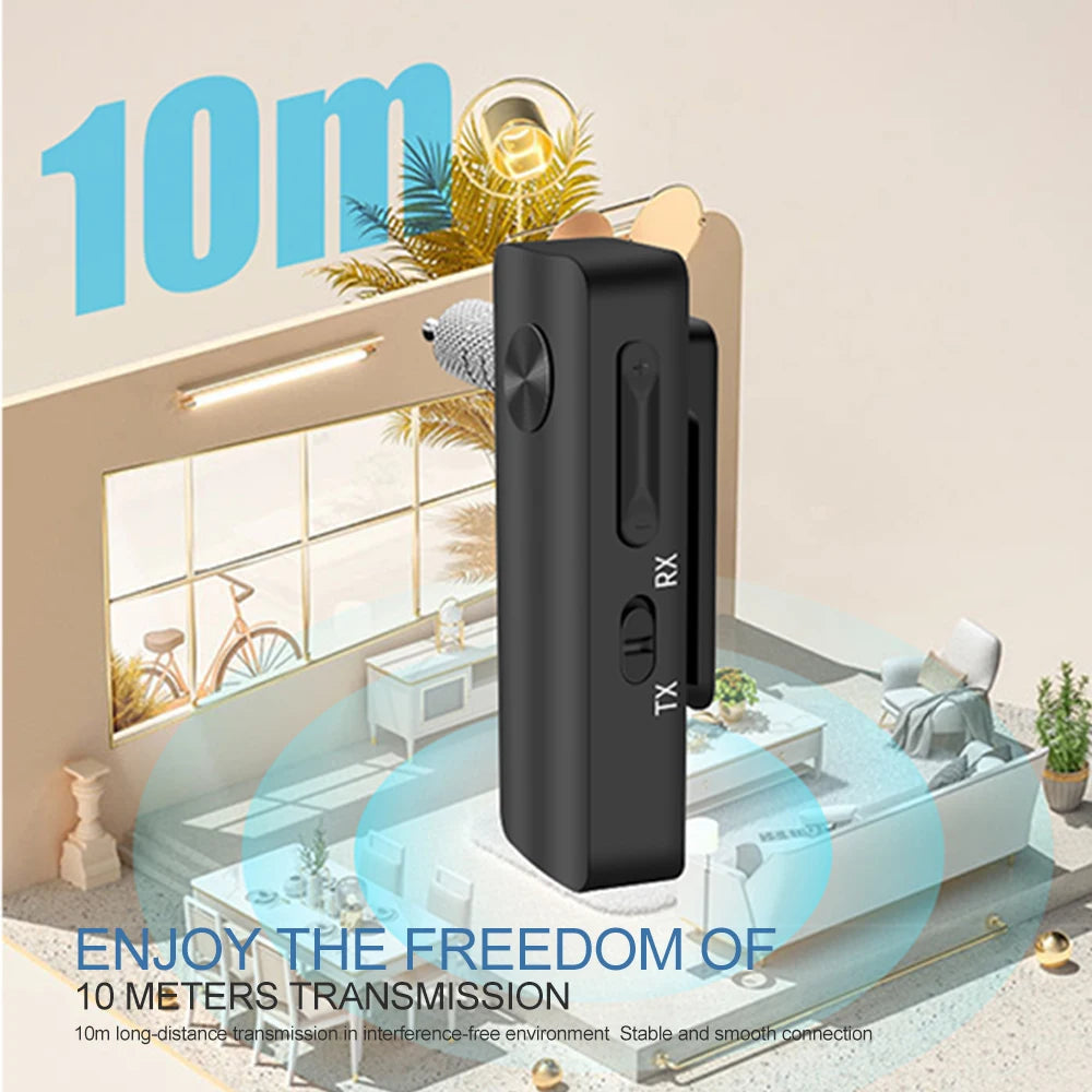 T66 AUX Bluetooth 5.0 Adapter Car Bluetooth Receiver Transmitter 2-in-1 Wireless Audio eprolo