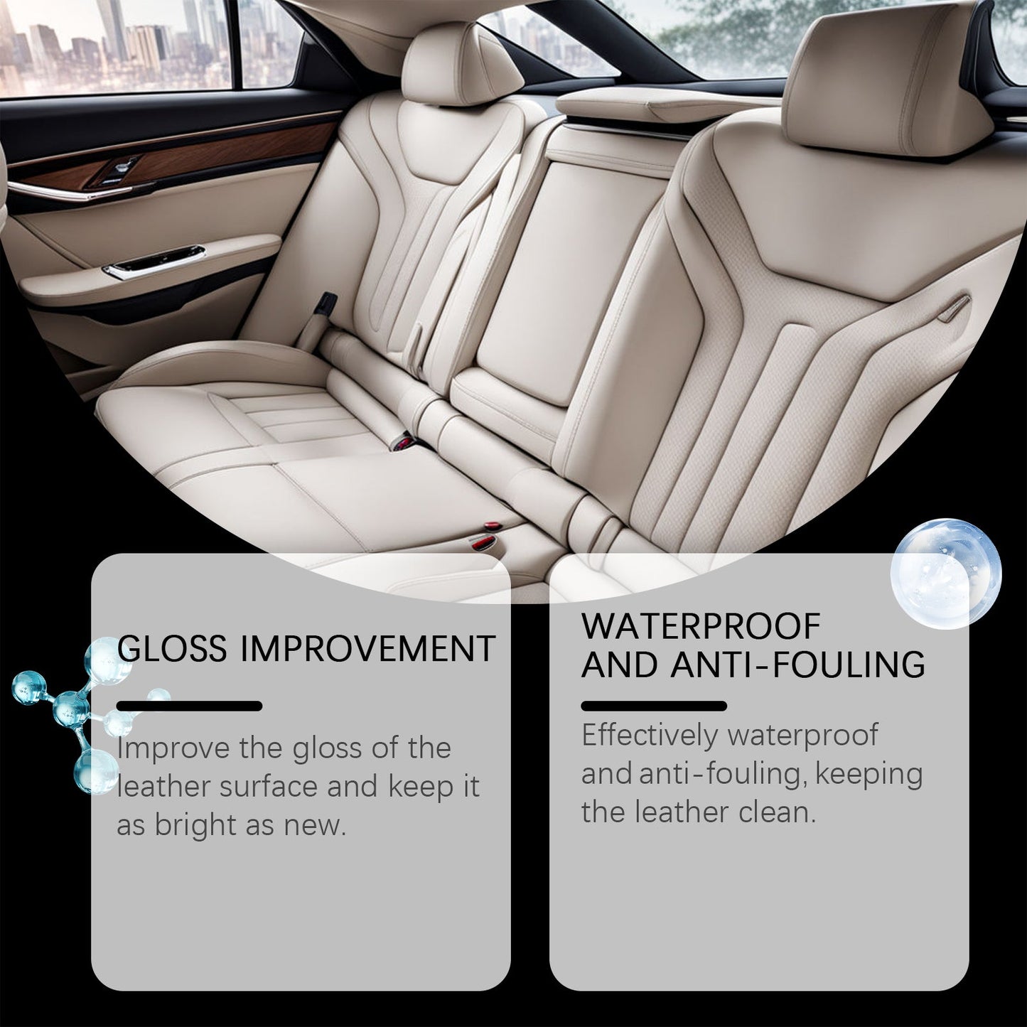 Rayhong Automotive Leather Ceramic Coating Spray, Leather Refurbishment Decontamination Brightening Maintenance Cleaning And Polishing Spray eprolo