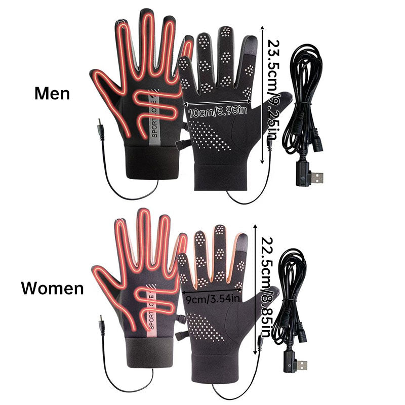 USB Rechargeable Heated Gloves with Adjustable Temperature, Anti-Slip & Touchscreen for Winter Sports eprolo