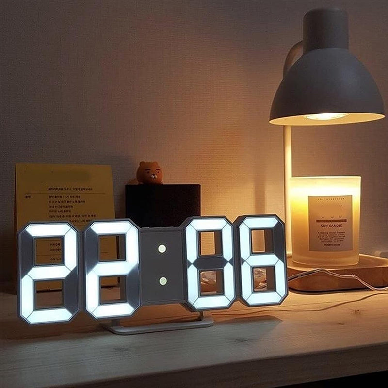 3D LED Digital Alarm Clock with Colorful Display, 12/24 Hour Format for Office, Living Room, Bedroom, Kitchen eprolo