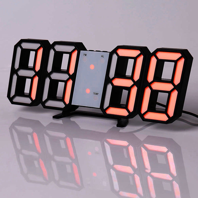 3D LED Digital Alarm Clock with Colorful Display, 12/24 Hour Format for Office, Living Room, Bedroom, Kitchen eprolo