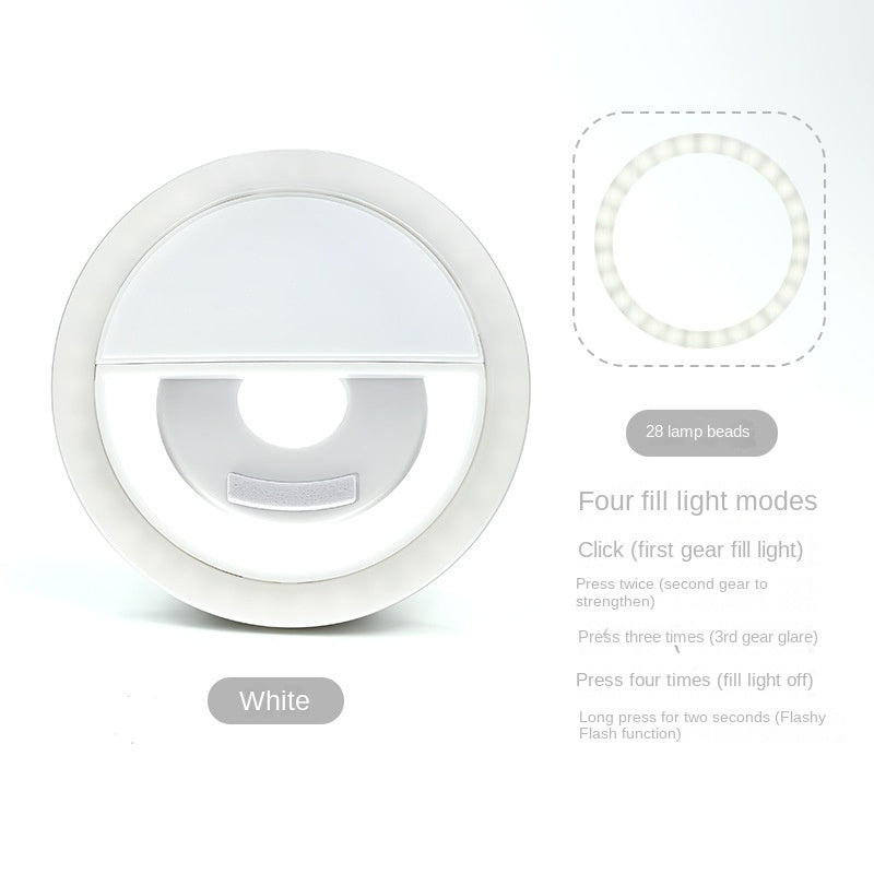 RK-12 Mobile Phone Fill Light Wholesale Live Beauty Selfie Lighting Round Flash Charging LED Fill Light eprolo