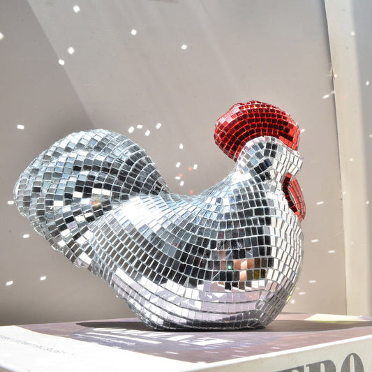 Ornamental Chicken Sculpture with Mirror Tiles eprolo