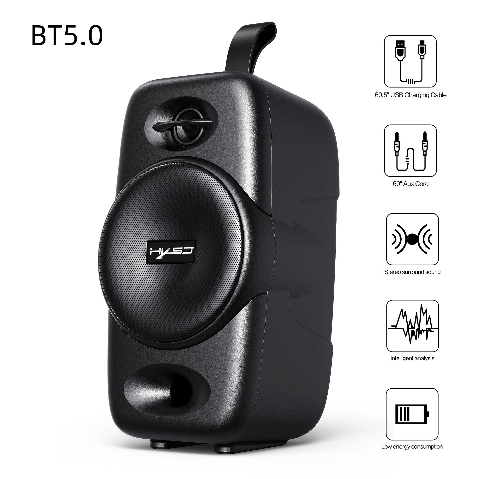 Mobile Bluetooth 5.0 speaker desktop wireless speaker subwoofer built-in 2000mAh speaker supports TWS eprolo