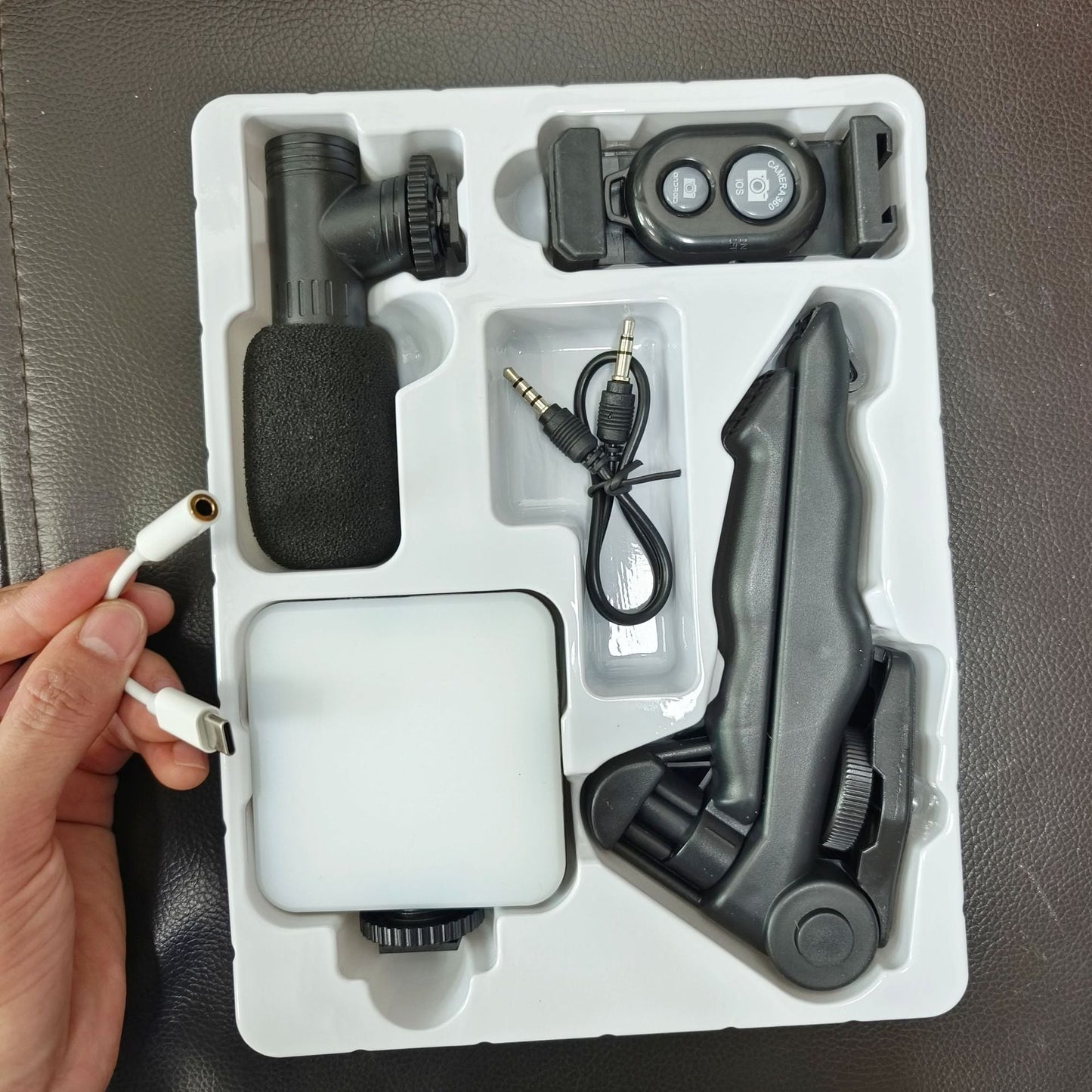 Desktop Beauty Leg Pocket Fill Light with Microphone Set Single Reflex Conference Lamp Handheld Photography with Microphone eprolo