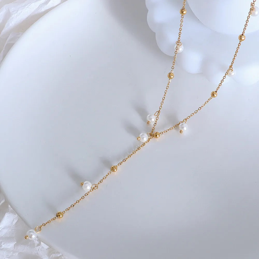 18K Gold-Plated Pearl Drop Necklace eprolo