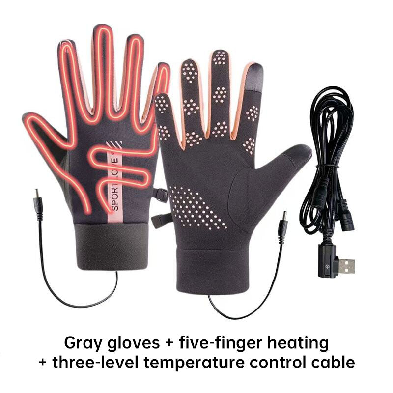 USB Rechargeable Heated Gloves with Adjustable Temperature, Anti-Slip & Touchscreen for Winter Sports eprolo
