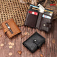 New Men's Leather Card Holder RFID Antimagnetic Short Wallet Retro Zipper Automatic Card Holder eprolo