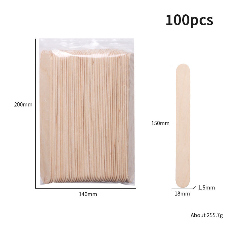 100-Piece Bag of Disposable Wooden Sticks for Hair Removal Waxing and Scraping Tools eprolo