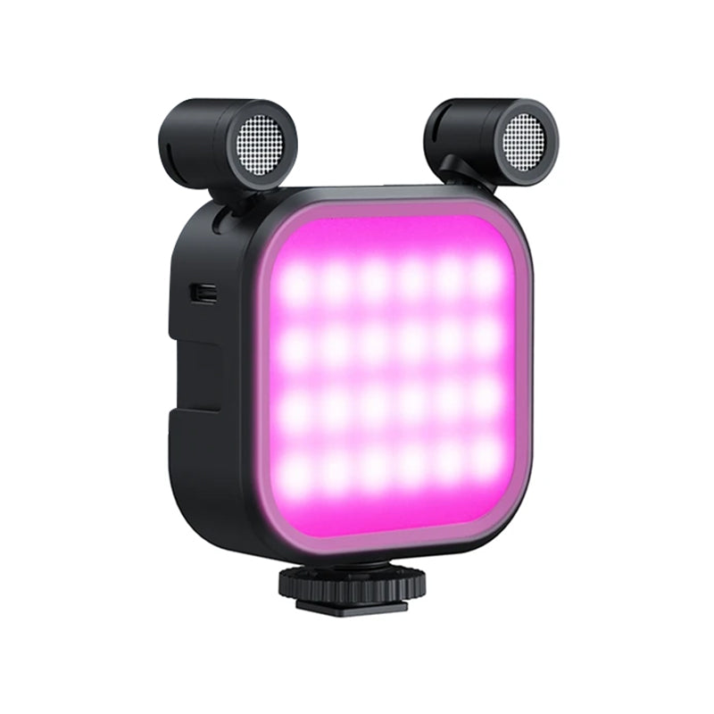 2500K-9000K Microphone LED Fill Light LED Mini Video Vlog Full-Color RGB Mic Light For Smartphone SLR Camera V03 eprolo