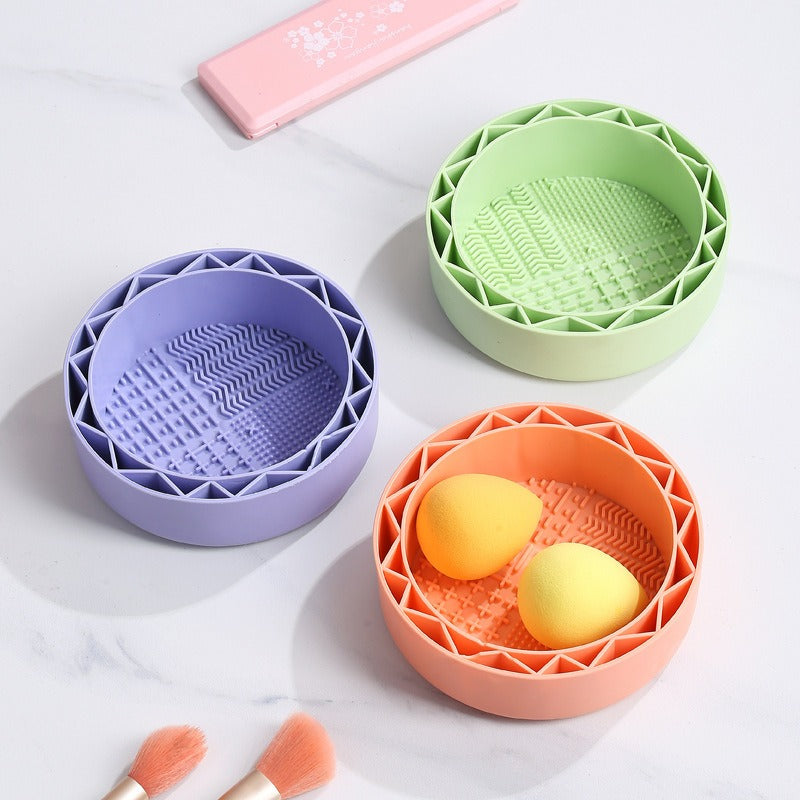 Reusable Makeup Brushes Cleaning Bowl Soft Texture Silicone Cosmetic Beauty Washing Bowl eprolo