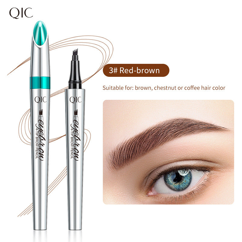 Imitation wild eyebrow waterproof and non smudging four claw forked liquid eyebrow pencil eprolo