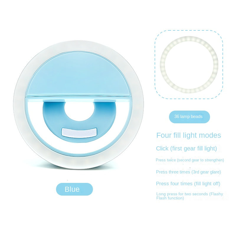 RK-12 Mobile Phone Fill Light Wholesale Live Beauty Selfie Lighting Round Flash Charging LED Fill Light eprolo