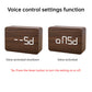Wooden Electronic Digital Clock - Voice Controlled LED Desk Alarm with Date/Temperature Display, Battery/USB Powered eprolo