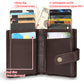New Men's Leather Card Holder RFID Antimagnetic Short Wallet Retro Zipper Automatic Card Holder eprolo