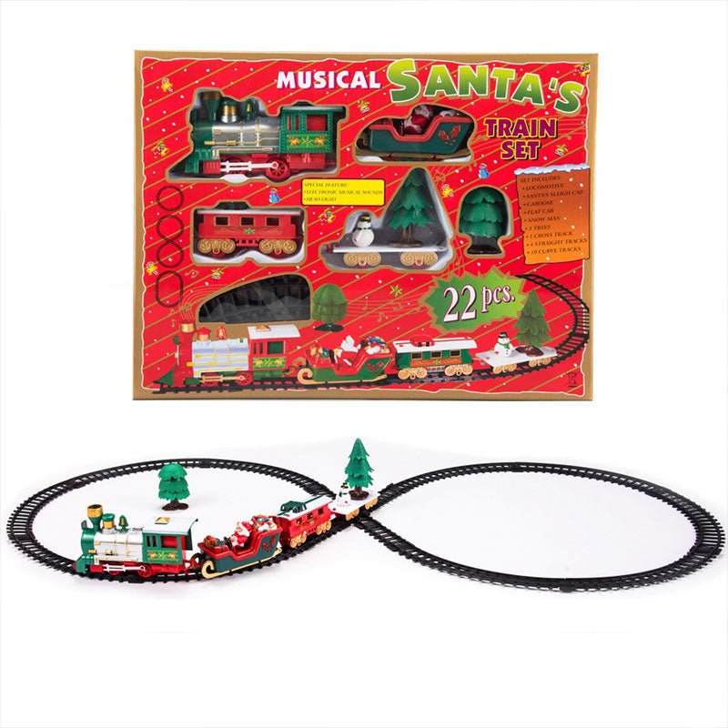 2025 Christmas Train & Tree Decor Set - Track Train with Music, Santa Theme, Kids Gift eprolo