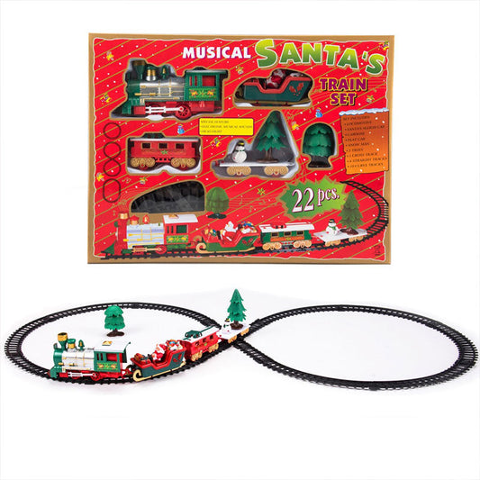 2025 Christmas Train & Tree Decor Set - Track Train with Music, Santa Theme, Kids Gift eprolo