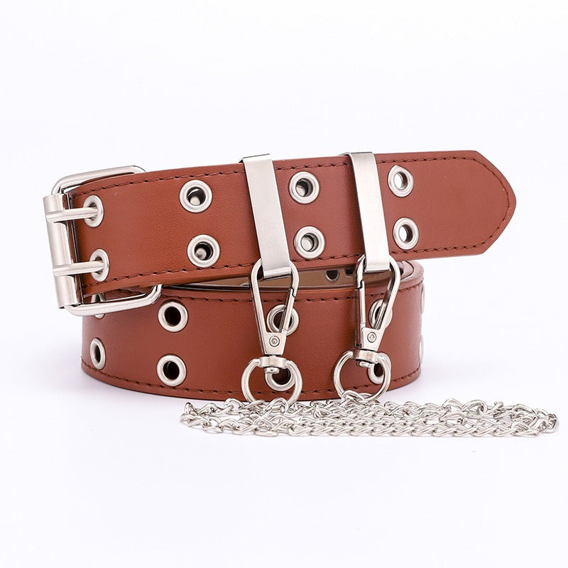 Hip Hop Punk Style Belt Casual Jeans Fashion Chain Decorative Trouser Strap Eyelet Belt eprolo