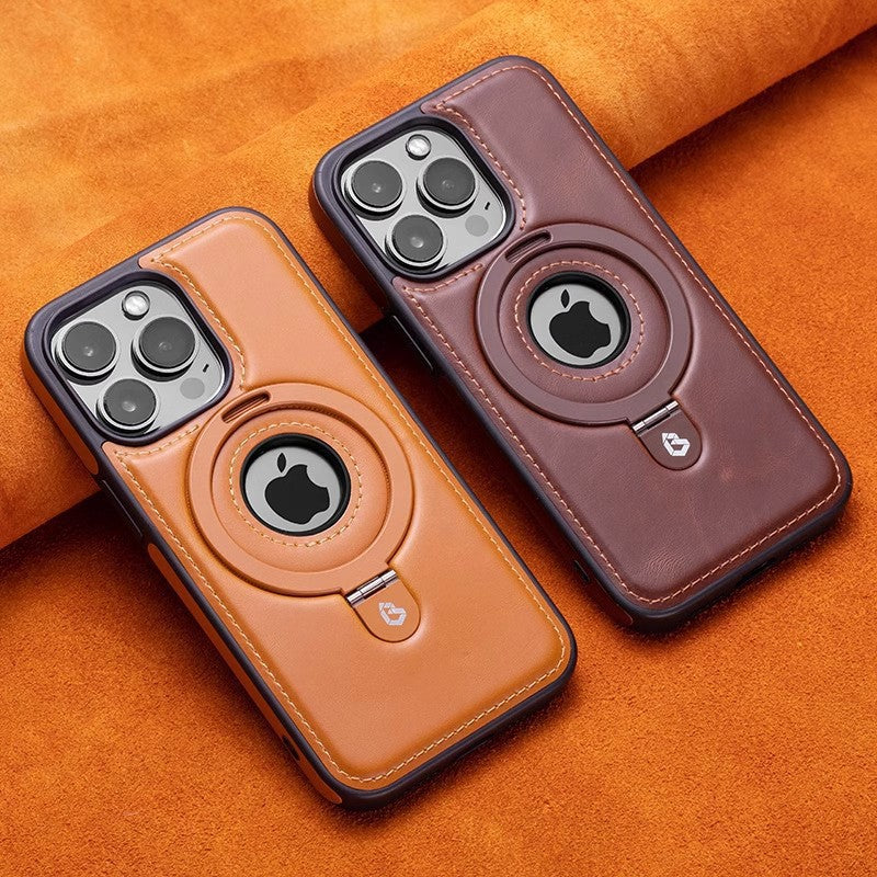 Suitable for Apple 16Promax phone case leather magnetic bracket iPhone 15 anti drop protective case eprolo
