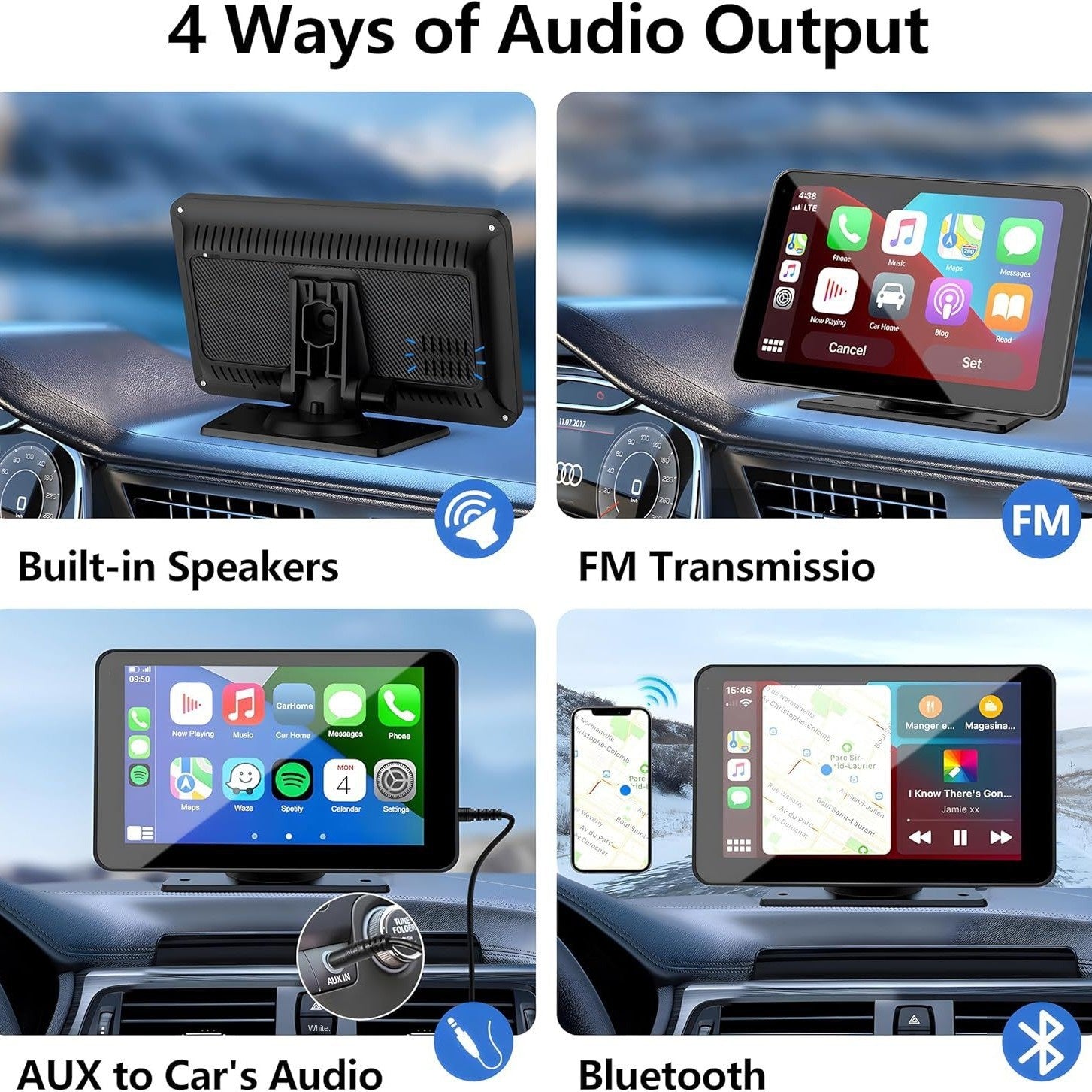7-inch wireless Carplay portable car Bluetooth MP5 player multimedia Android projection navigation device eprolo