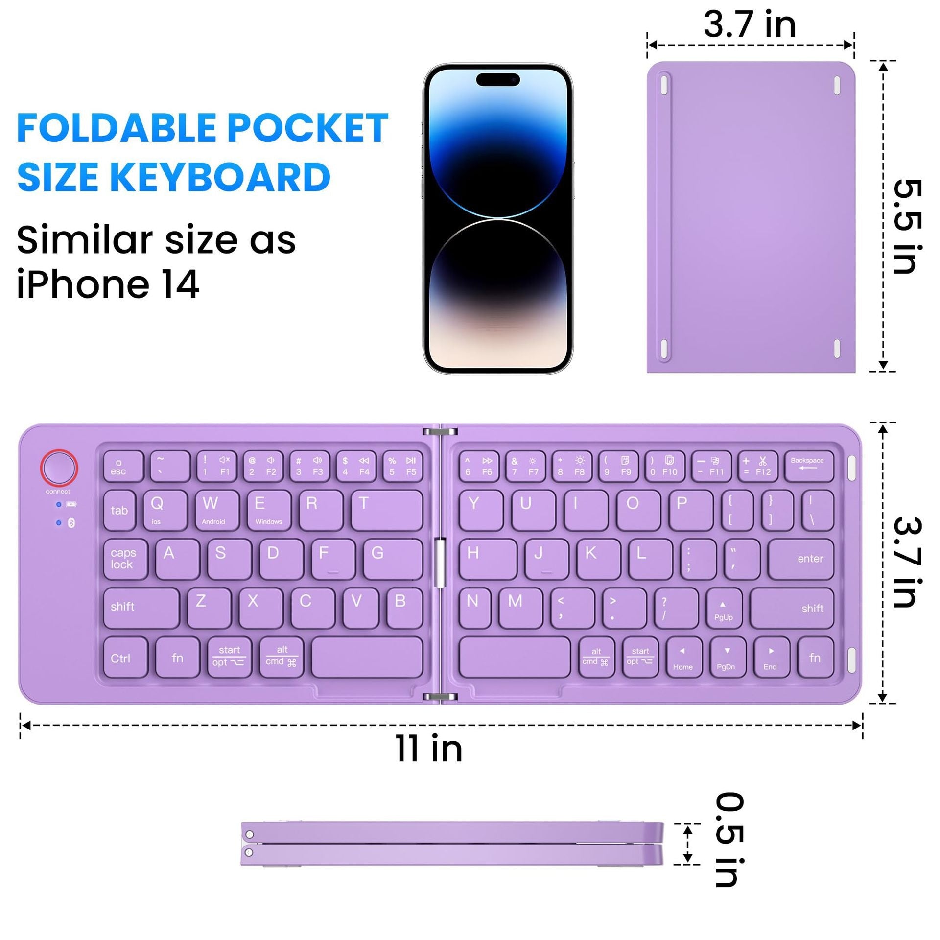 Ultra slim folding portable charging dual-mode Bluetooth keyboard with one click connection eprolo