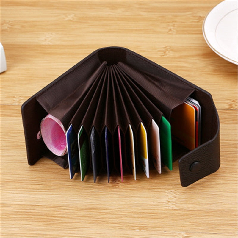 Multi-Function Pocket Storage Bag Organizer Mini Card Wallet Holder For Mens Womens PU Leather Coin Purse Bag 10 Card Slots eprolo
