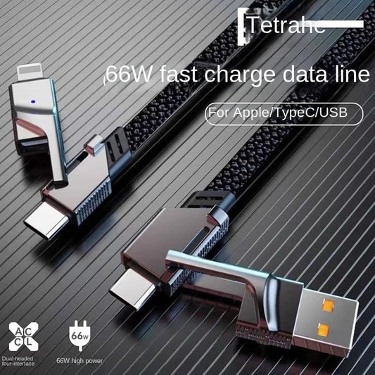 Factory 4-in-1 Cable, Dual USB-C to Lightning, 2-in-1 PD Fast Charging 100W, Type-C to Lightning Dual USB eprolo