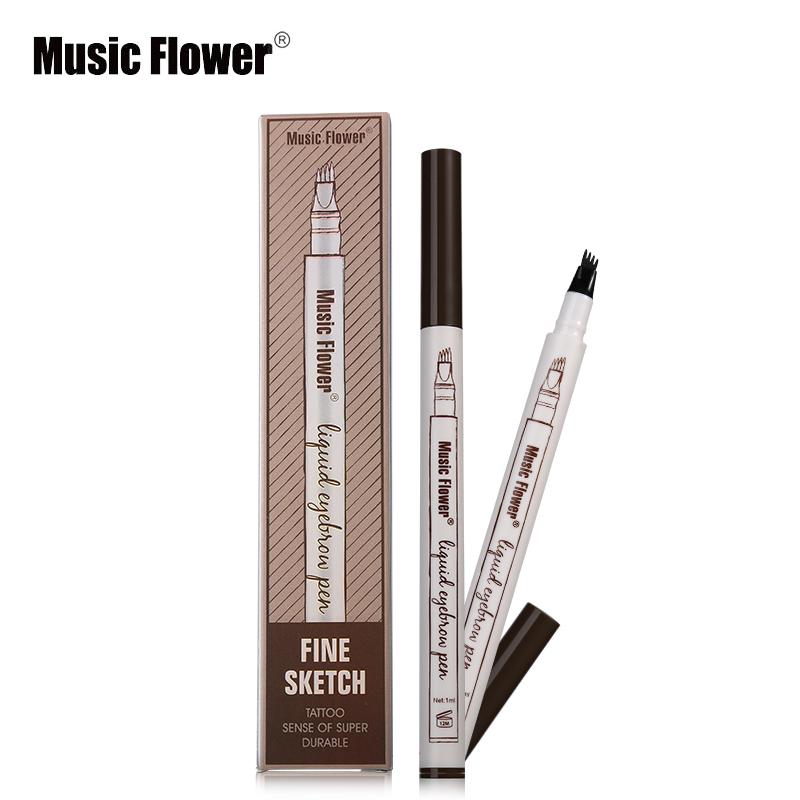 Music Flower Brand Makeup 3 Colors Fine Sketch Liquid Eyebrow Pen Waterproof Tattoo Super Durable Eye Brow eprolo