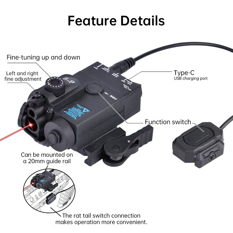 MINI-A2 PEQ15 Laser & IR Tactical Light - 20MM Picatinny Rail Mount, Red/Green Sight for M300/M600 eprolo