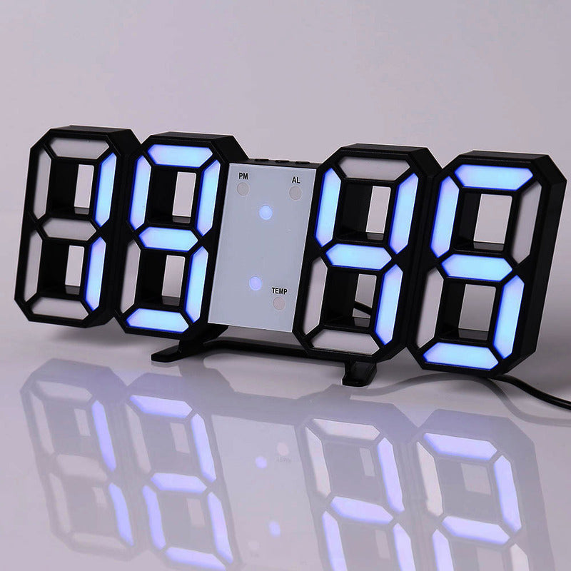 3D LED Digital Alarm Clock with Colorful Display, 12/24 Hour Format for Office, Living Room, Bedroom, Kitchen eprolo