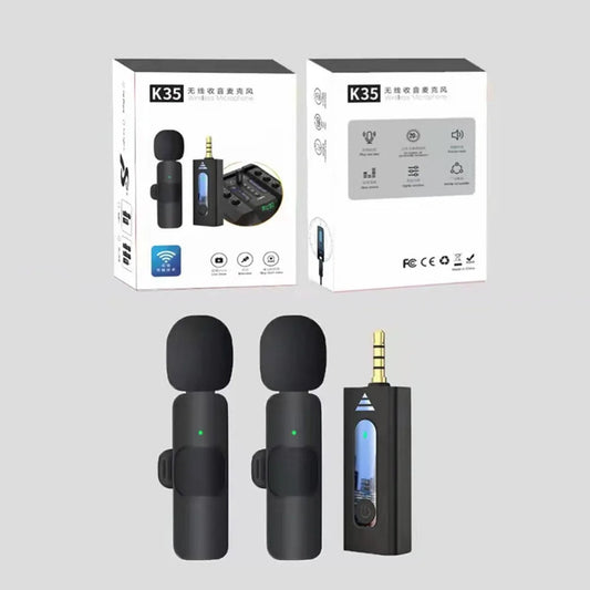 Wireless K35 Lavalier Lapel Microphone Omnidirectional Bluetooth 5.3 K35 Condenser Mic Noise Reduction Professional eprolo