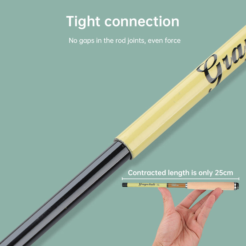 26cm ultra-short portable telescopic fishing rod, carbon fiber material, micro guide rings, ultra-light and durable. eprolo