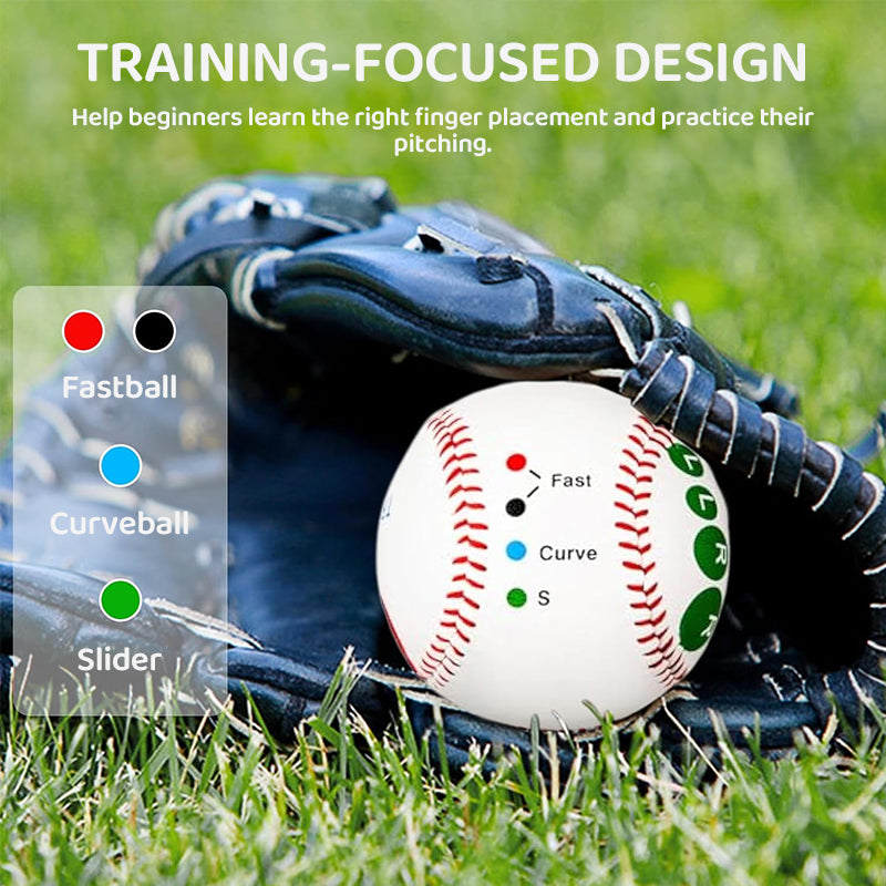 9 Inch Competition Training Baseball with Finger Placement Markers Games Practice Baseball Training Aid for Pitching eprolo