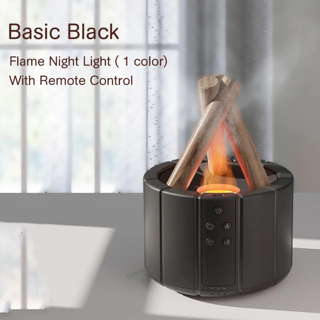 Simulated Flame Aroma Diffuser Bonfire Air Humidifier Ultrasonic Cool Mist Maker Fogger LED Essential Oil Lamp Difusor eprolo