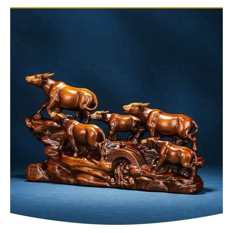 Decorations with the Five Bulls and Ox Qi soaring into the sky zodiac signs home decor living room wine cabinet eprolo