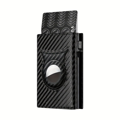 Men's Carbon Fiber Magnetic Card Clip PU Leather RFID Bank Card Bag Large Capacity Card Clip eprolo